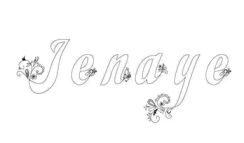 Coloriage Jenaye - Prénom à imprimer