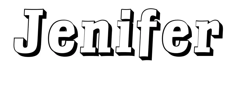Coloriage Jenifer - Prénom à imprimer