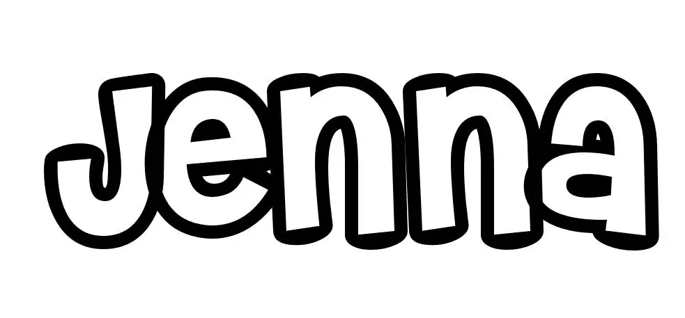 Coloriage Jenna - Prénom à imprimer