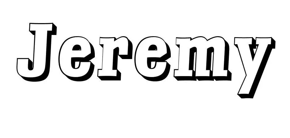 Coloriage Jeremy - Prénom à imprimer