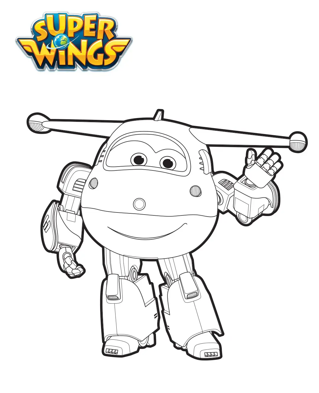 Coloriage Jett En Mode Robot2 - Super wings à imprimer