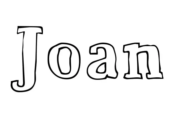 Coloriage Joan - Prénom à imprimer