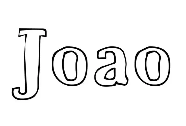 Coloriage Joao - Prénom à imprimer