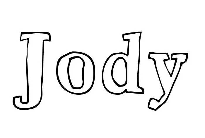 Coloriage Jody - Prénom à imprimer