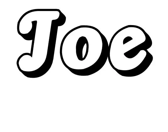 Coloriage Joe - Prénom à imprimer