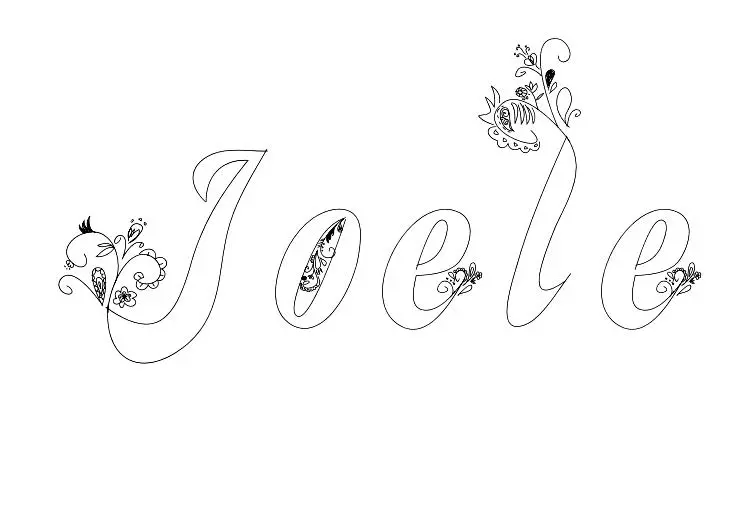 Coloriage Joele - Prénom à imprimer