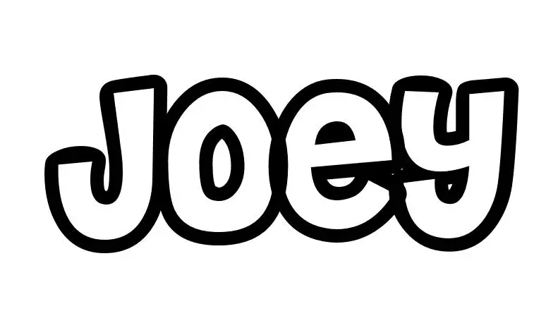 Coloriage Joey - Prénom à imprimer