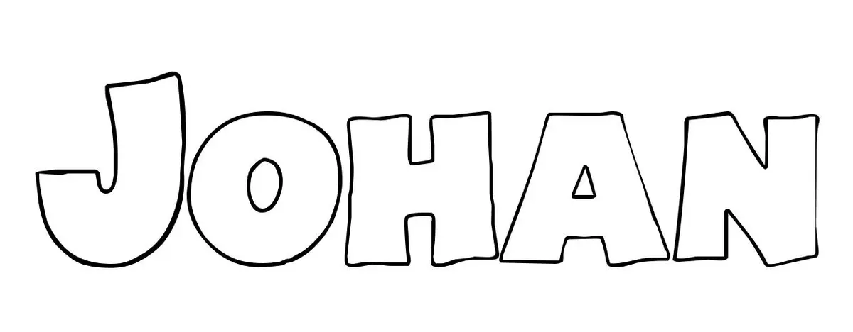 Coloriage Johan - Prénom à imprimer