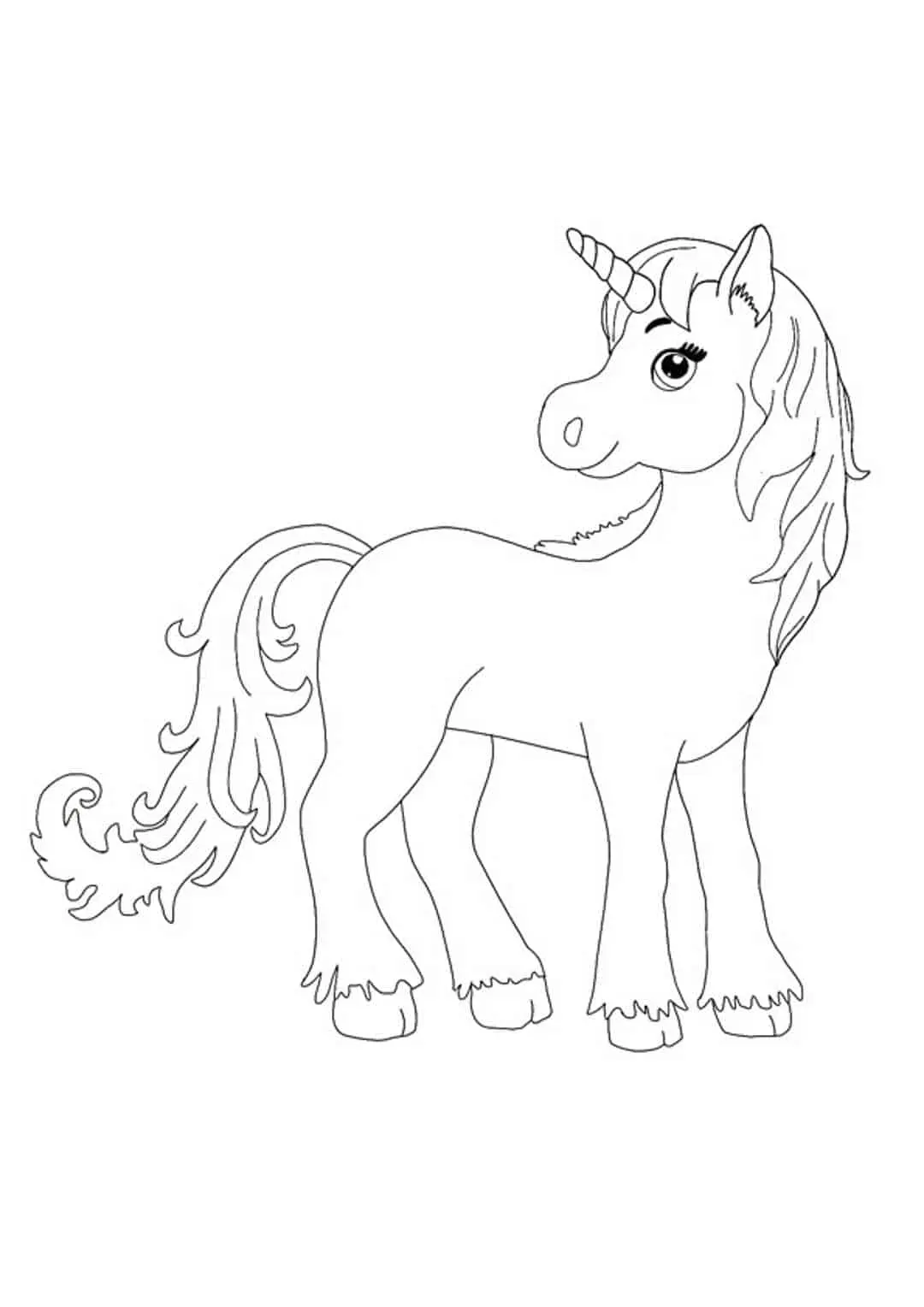 Coloriage Jolie Petite Licorne Animal Fabuleux - Licorne à imprimer