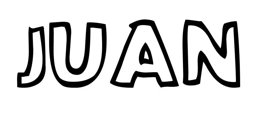 Coloriage Juan - Prénom à imprimer