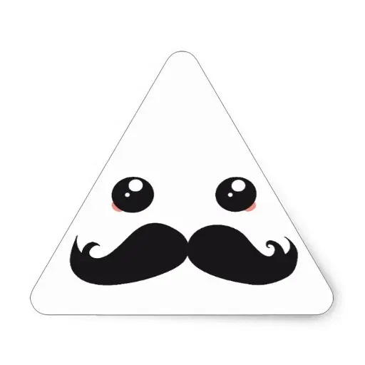 Coloriage Kawaii With Cute Mustache Triangle Stickers - Emoji à imprimer