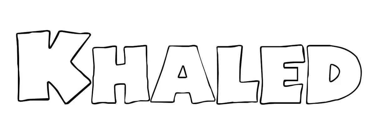 Coloriage Khaled - Prénom à imprimer