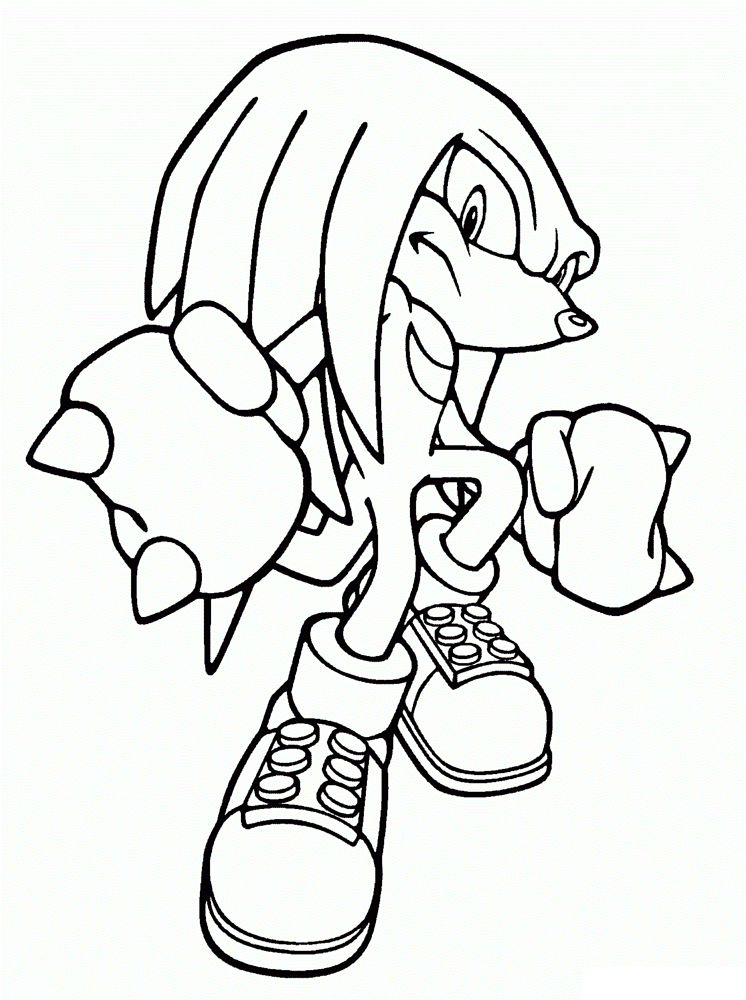 Disegno di Knuckles l'Echidna da stampare