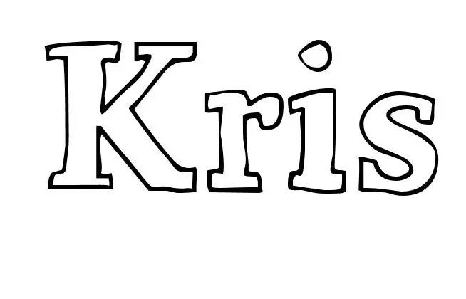 Kris Name Coloring Page coloring page to print