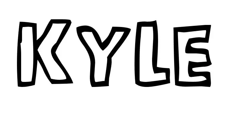 Coloriage Kyle - Prénom à imprimer