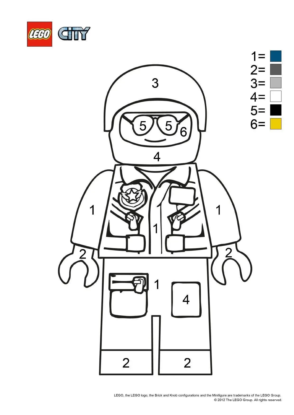 Coloriage Lego City Le Policier Avec Numéro - Police à imprimer