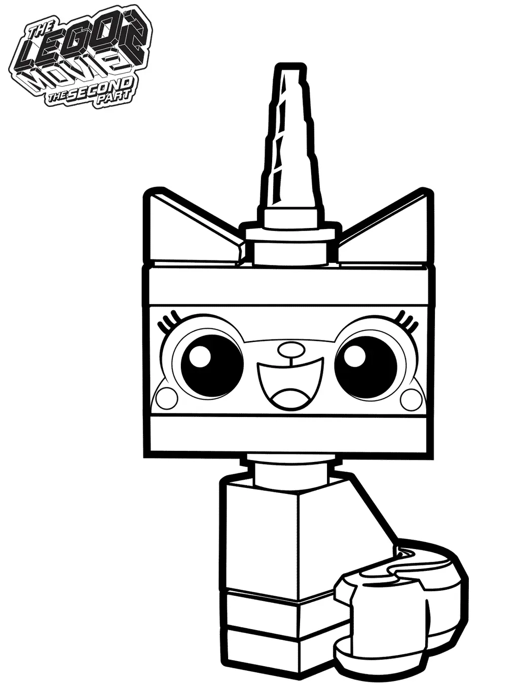 Coloriage Unikitty transformée en LEGO Movie 2 - Lego à imprimer