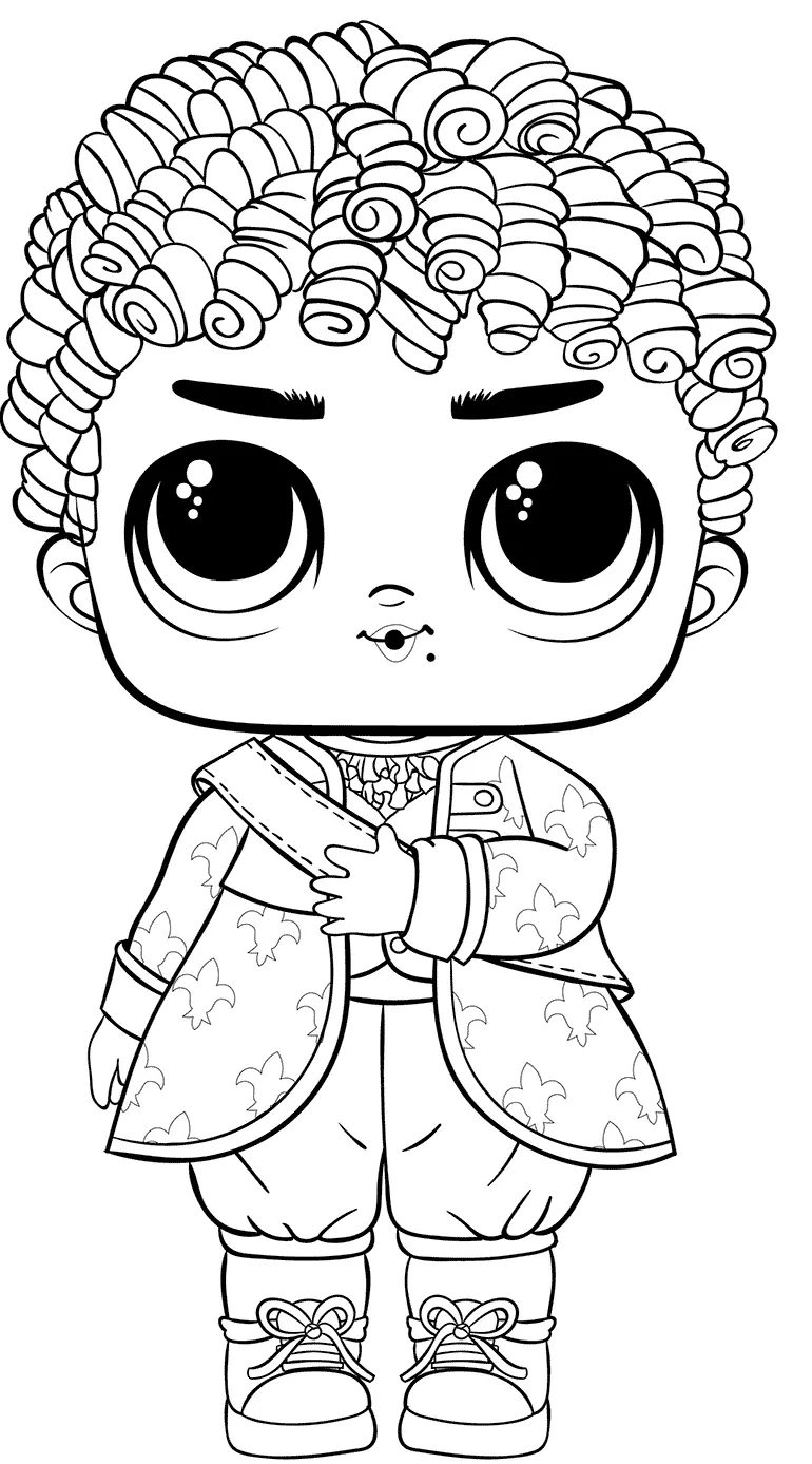 Coloriage Lol Boys His Royal High Ney - Poupée LOL Surprise Hair Goals à imprimer
