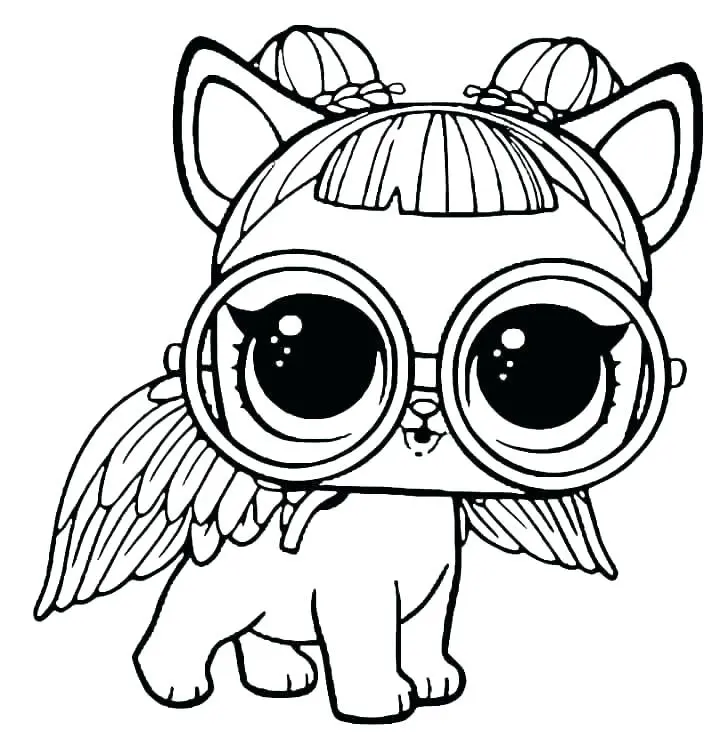 Coloriage Lol Pets Sugar Pup - Poupée LOL Surprise Hair Goals à imprimer