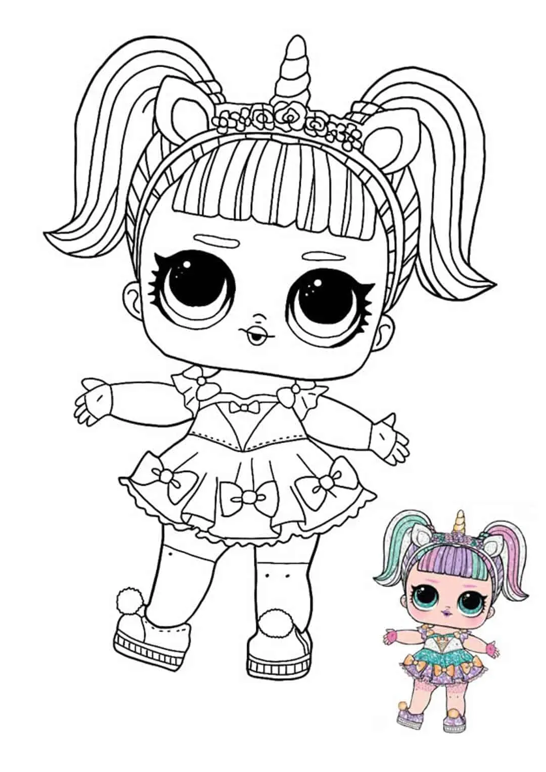 Coloriage Lol Surprise Licorne - Licorne à imprimer