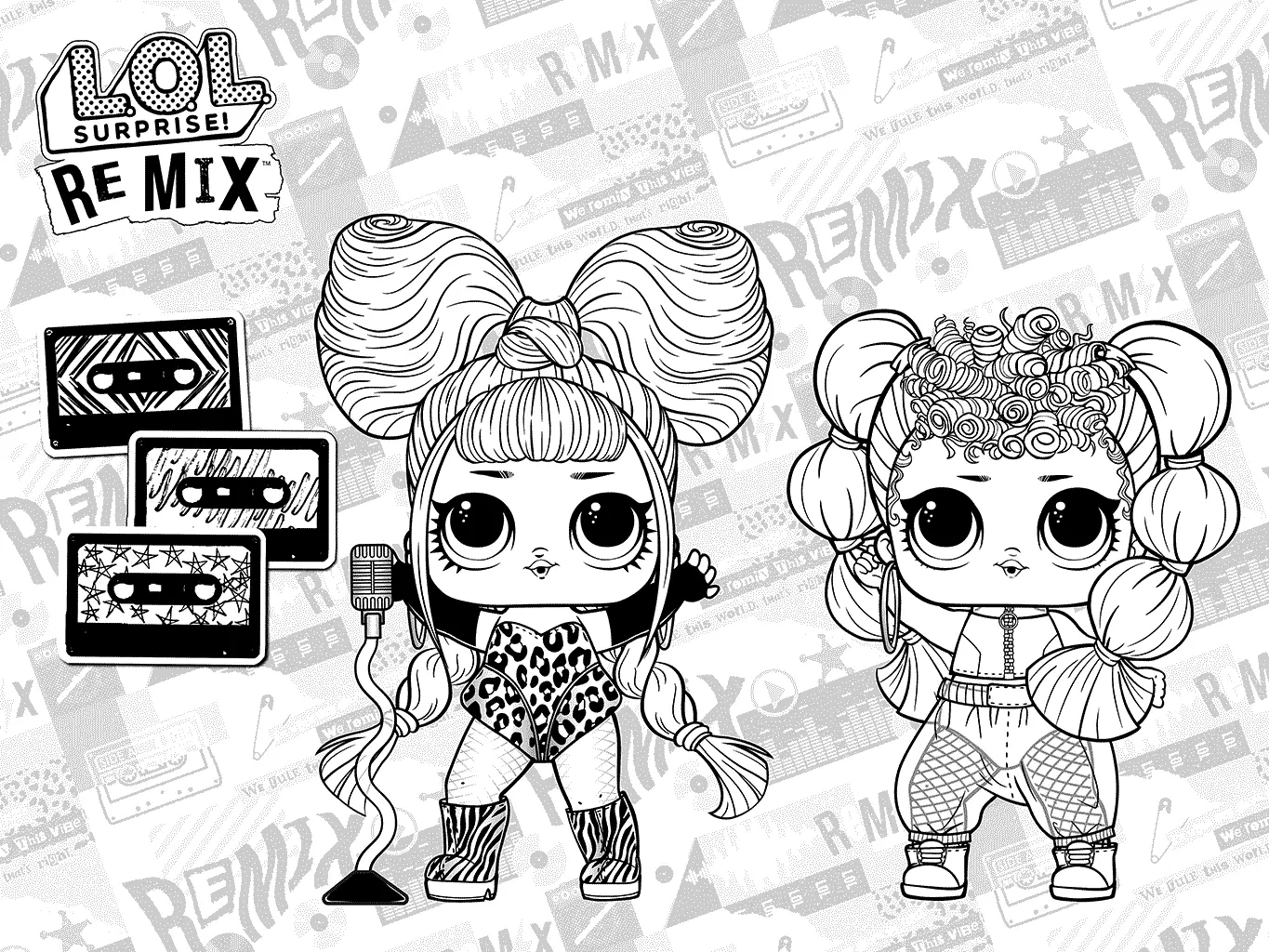 Coloriage LOL Surprise Remix Poupée Musicale - Poupée LOL Surprise Remix à imprimer