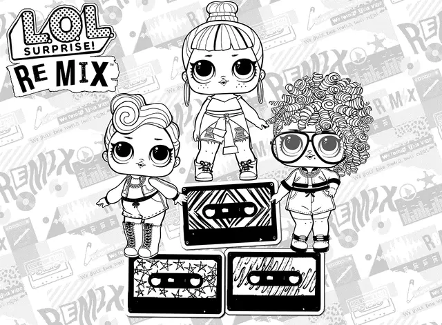 LOL Surprise Remix Printable coloring page to print