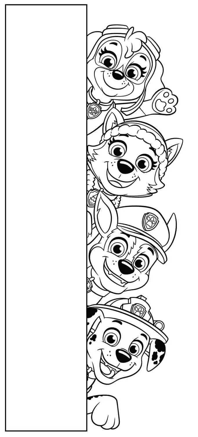 Coloriage La Pat Patrouille Derrière Un Mur - Pat patrouille à imprimer