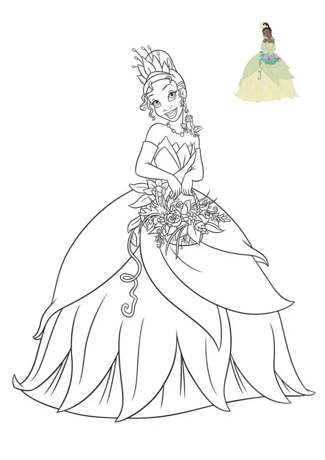 Coloriage La Princesse Et La Grenouille - Princesse disney à imprimer