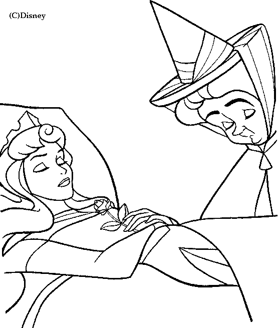 Coloriage La Belle Au Bois Dormant Et Une Fée - Fée à imprimer
