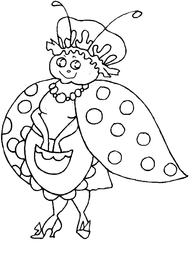 Coloriage La Grand Mère Coccinelle - Coccinelle à imprimer