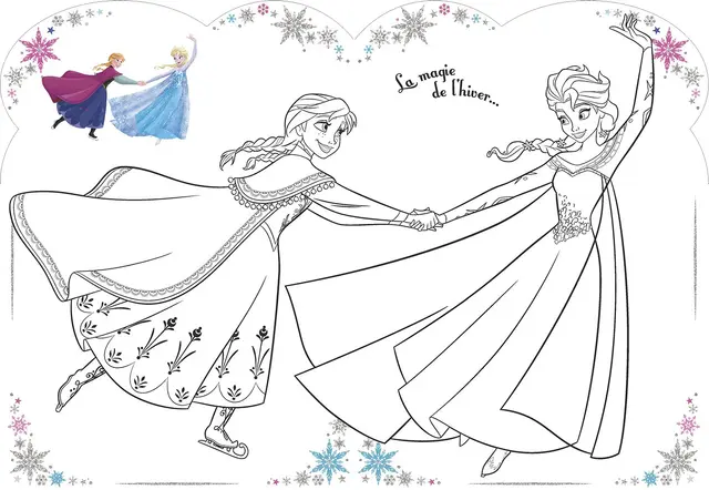 Coloriage La Magie De L'hiver Elsa Et Anna - Elsa à imprimer