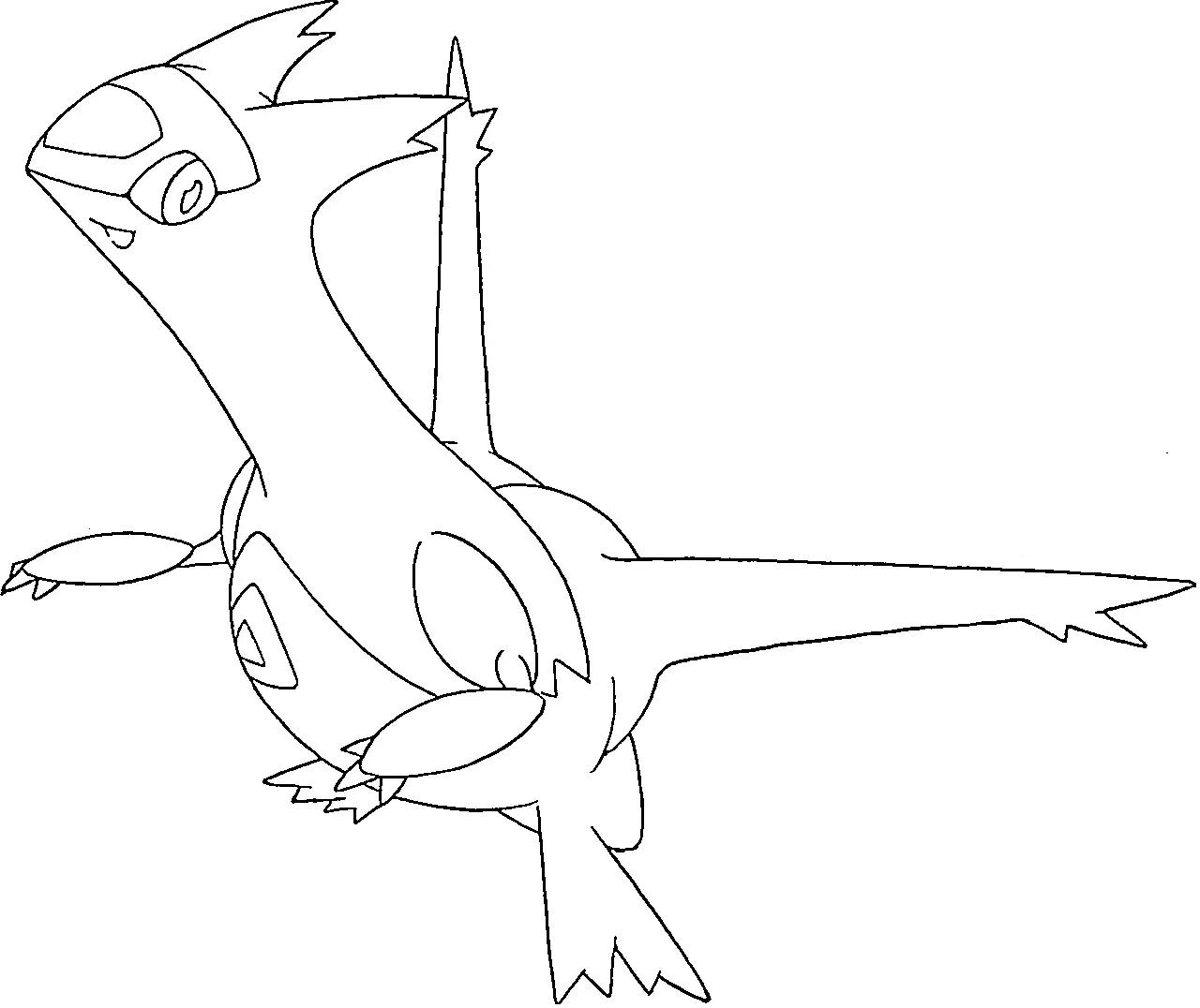 Coloriage Latias Génération 3 - Pokémon légendaire à imprimer