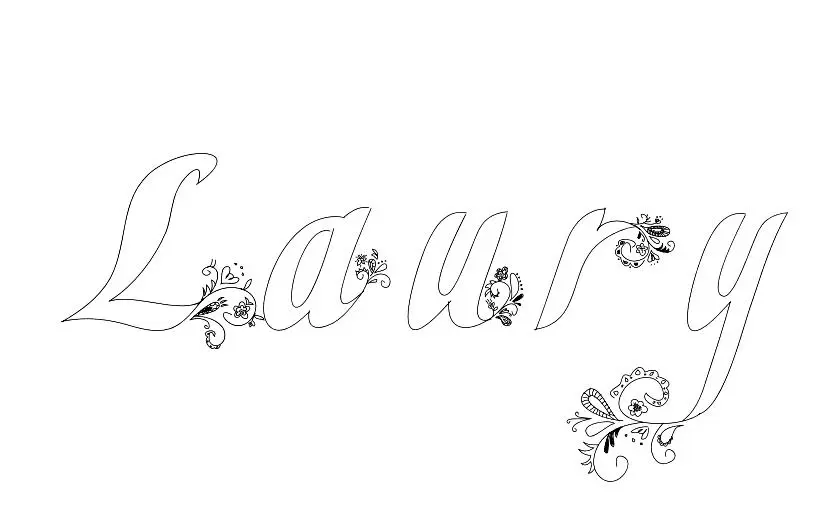 Coloriage Laury - Prénom à imprimer