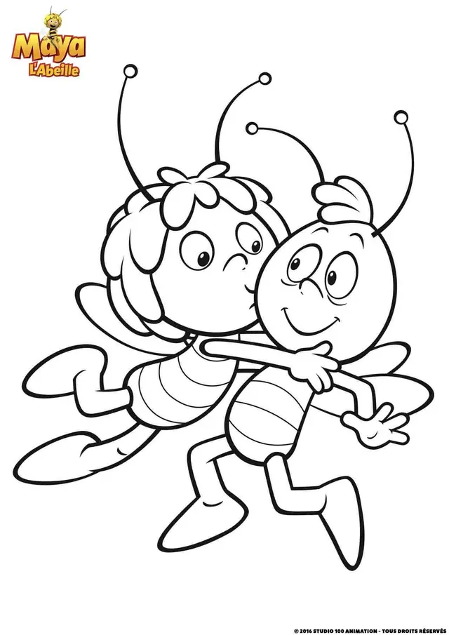 Coloriage Le Bisou De Maya L'Abeille - Gulli à imprimer