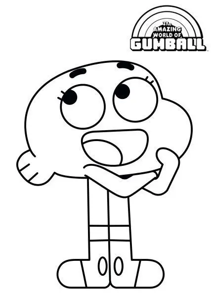 Coloriage Le Meilleur Ami De Gumball - Gumball à imprimer