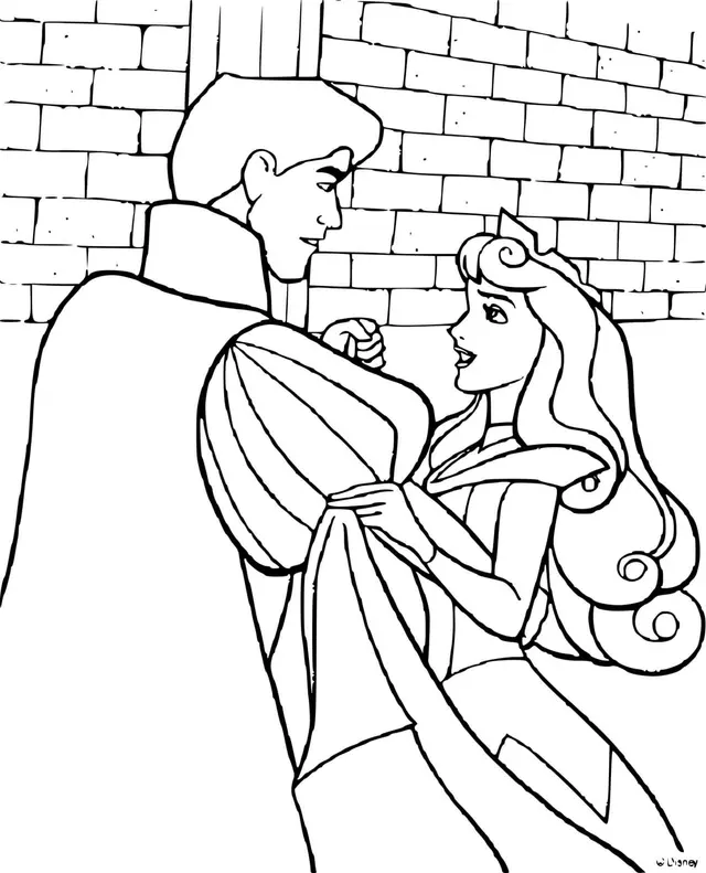 Coloriage Le Prince Philippe Et La Princesse Aurore - Aurore à imprimer