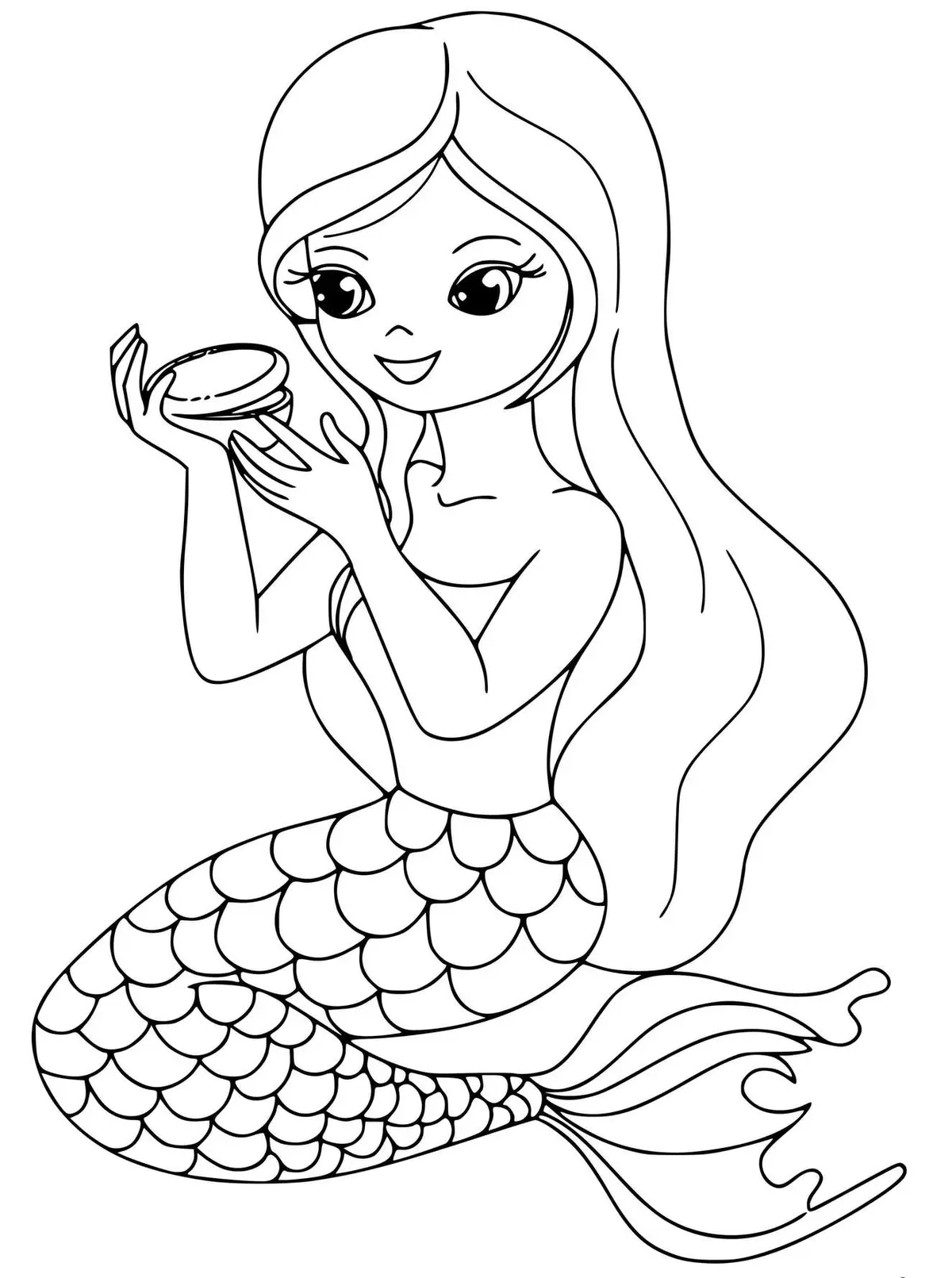 Coloriage Le Temps Des Sirènes Et Des Maquilleuses - Sirène à imprimer