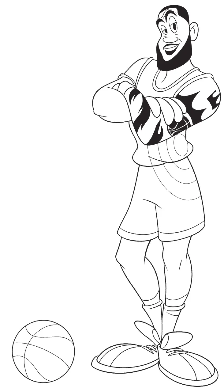 Coloriage Lebron James - Space jam à imprimer