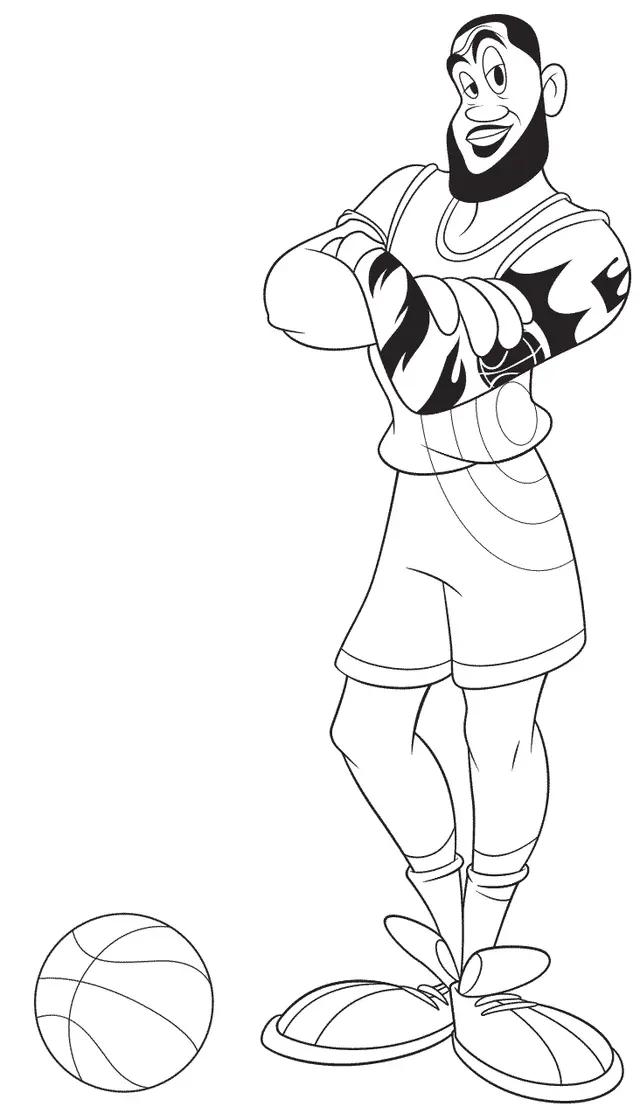 Desenho de LeBron James no Space Jam para colorir