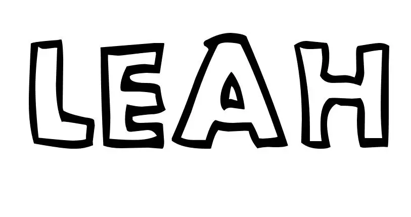 Coloriage Leah - Prénom à imprimer