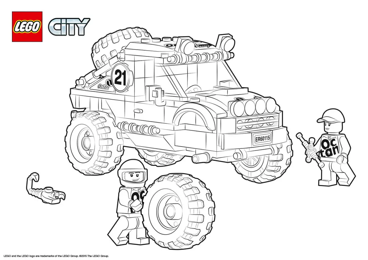 Dibujo de Lego City 4x4 Todo Terreno para colorear