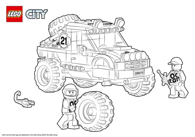 Dibujo de Lego City 4x4 Todo Terreno para colorear