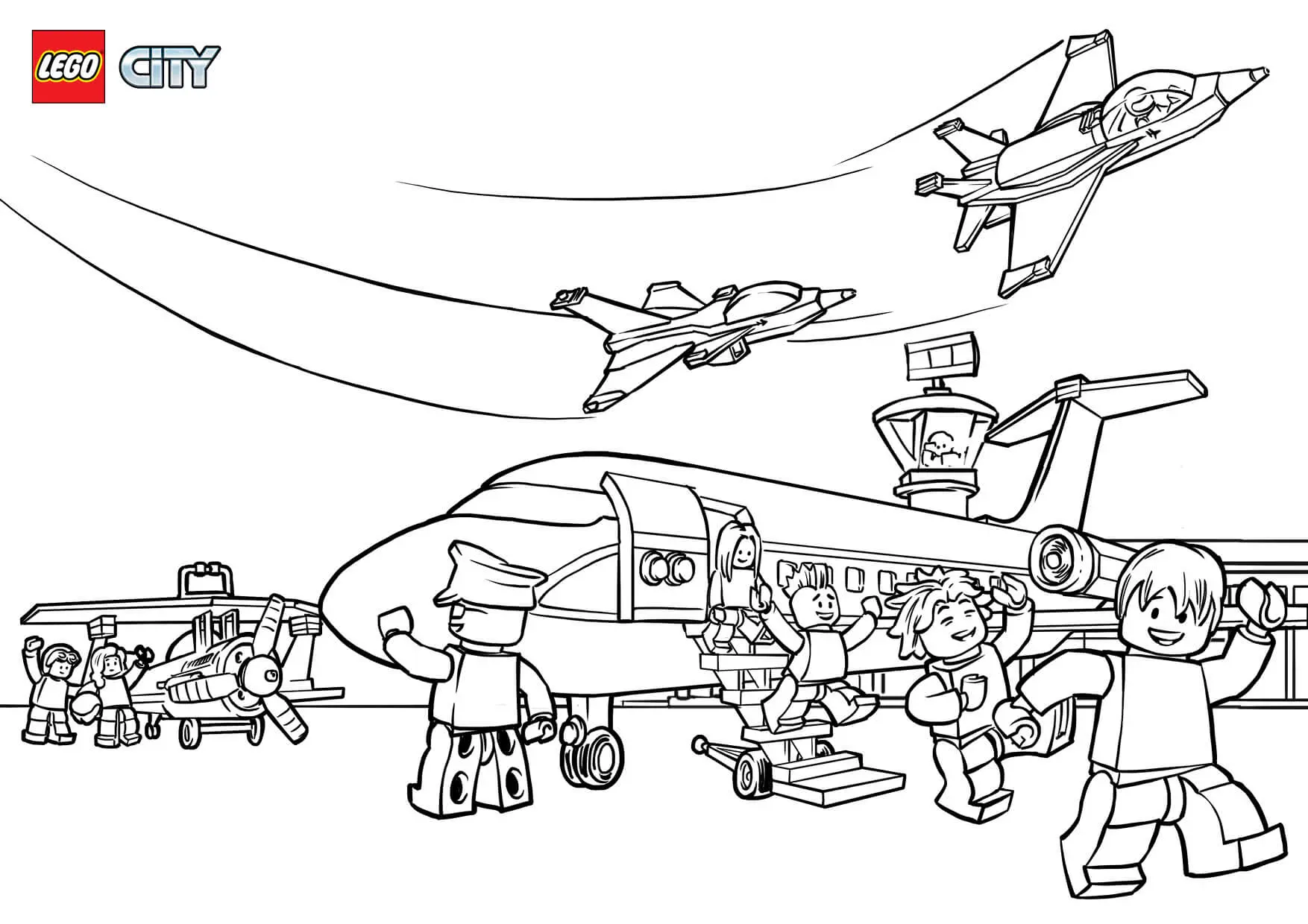 Coloriage Lego City Airport - Lego city à imprimer