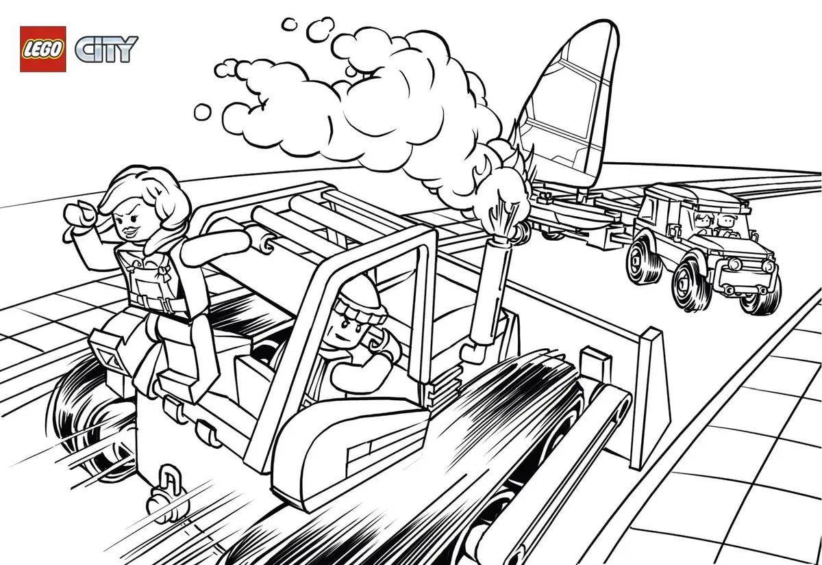 Dibujo de Lego City Bulldozer para colorear