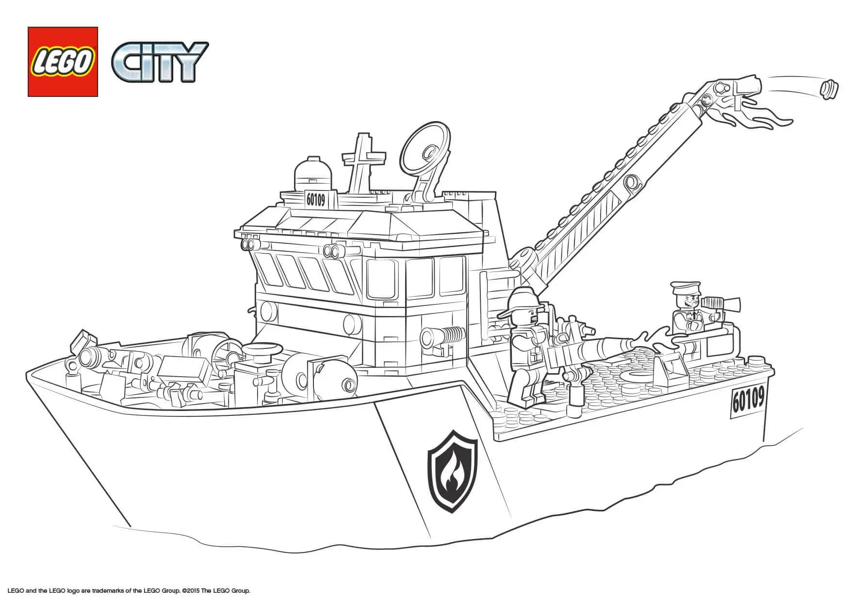 Coloriage Lego City Fire Boat - Lego city à imprimer