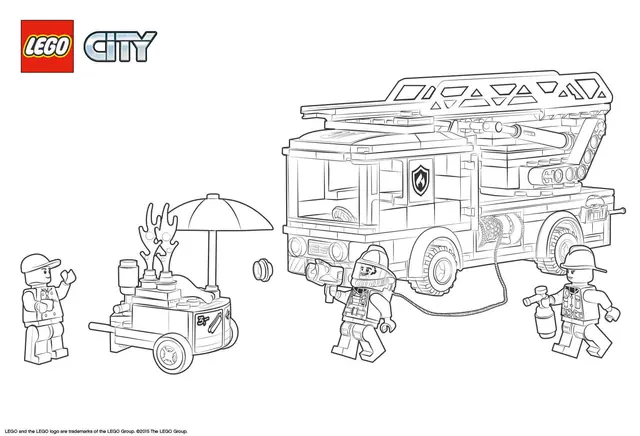 Dibujo de Lego City Estación de Bomberos para colorear