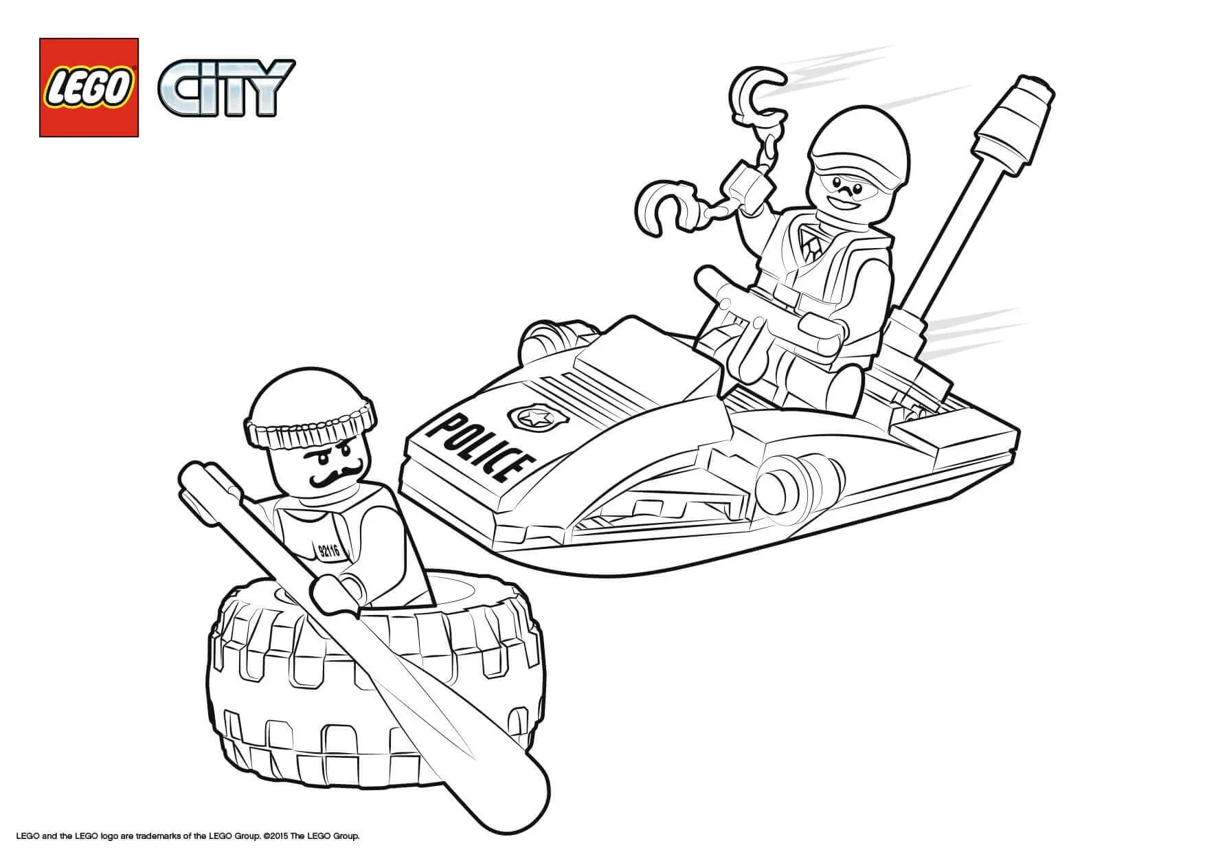 Coloriage Lego City Police Tire Escape - Lego city à imprimer