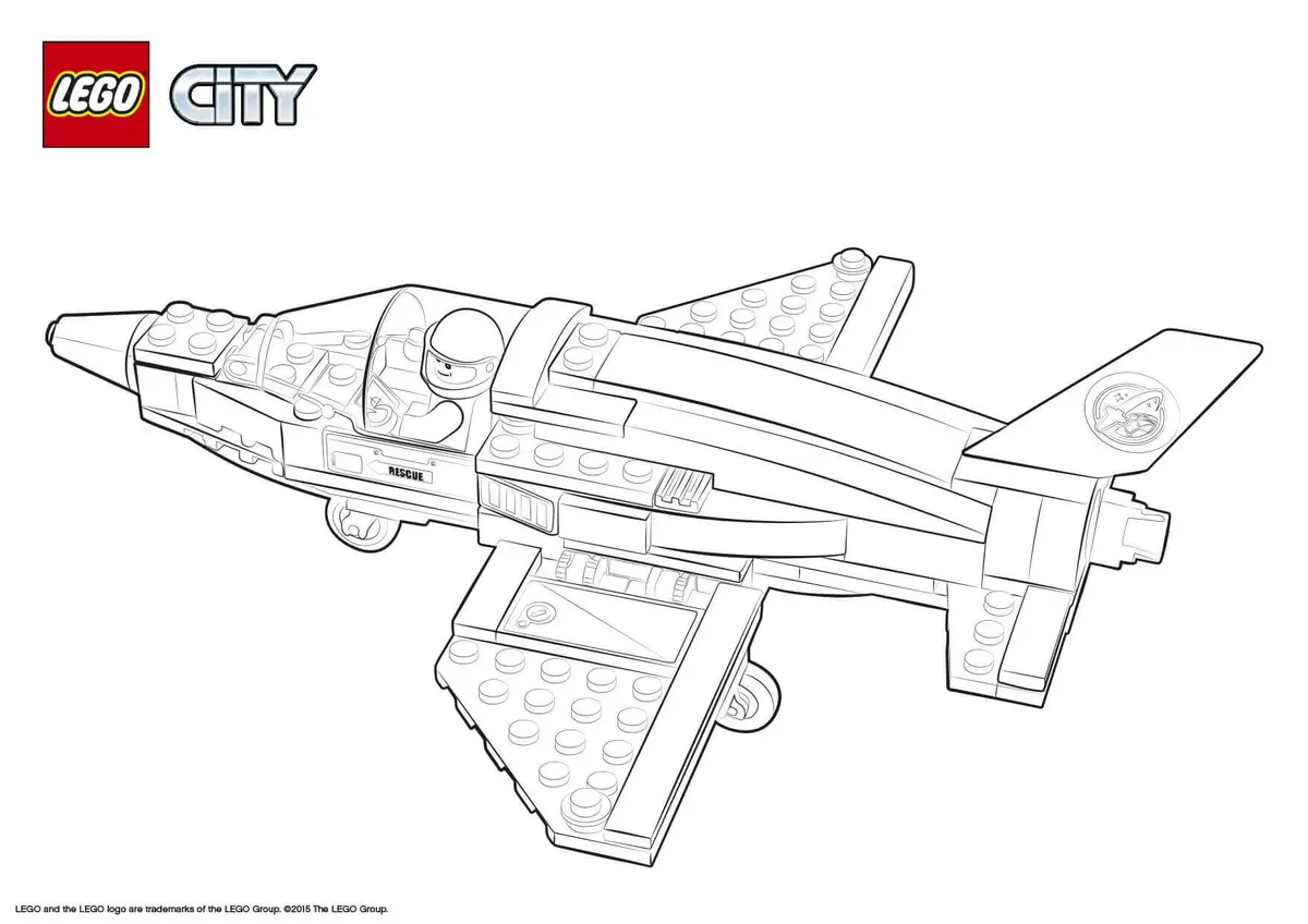 Dibujo de Lego City Jet Transporter de Entrenamiento de Rescate para colorear