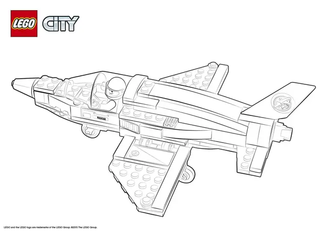 Dibujo de Lego City Jet Transporter de Entrenamiento de Rescate para colorear