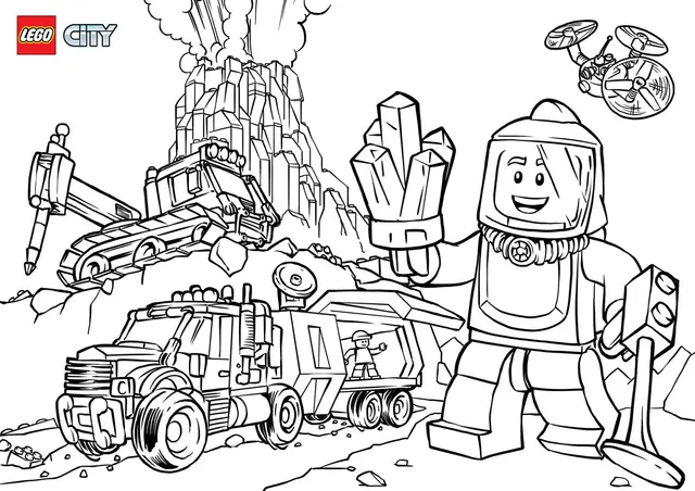 Dibujo de Lego City Volcano Explorers para colorear